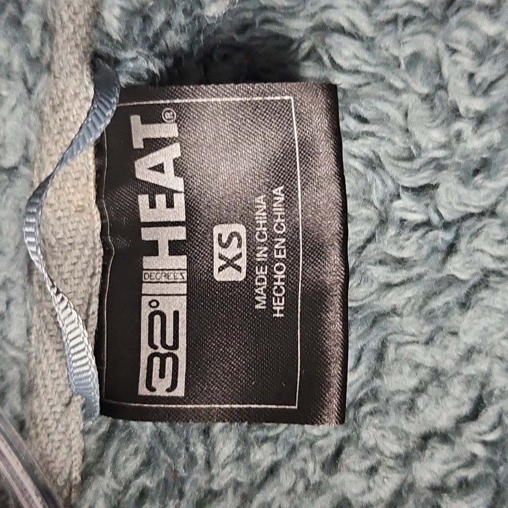 32 Degrees Heat Plush XS Faux Fur Zip Jacket Cozy Hunter Green Soft Stand Collar - Picture 4 of 9
